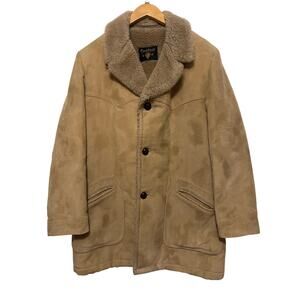 Casualcraft 70’s Men’s Coat Rancher Western Oversized Cotton Vegan‎ Faux Suede
